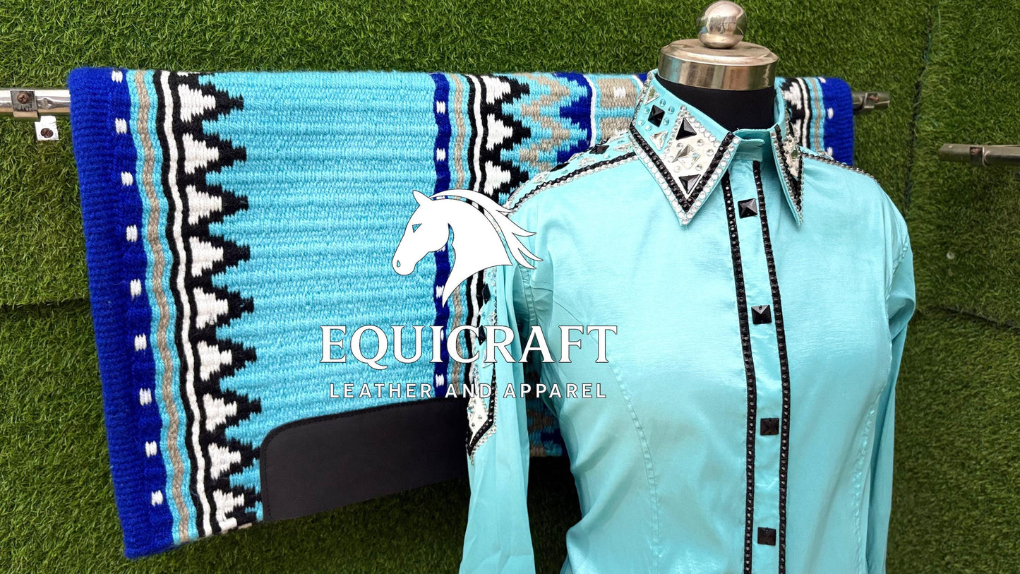 Rhinestone Show Shirt & Wool Saddle Blanket | Western Showmanship Apparel