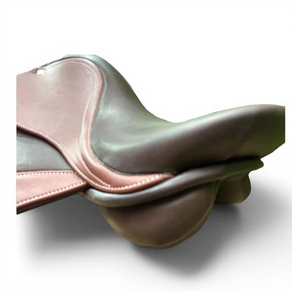 Double tone Premium Close Contact Saddle | Brown Leather English Riding Saddle for Training & Jumping