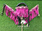 Hot Pink Fringe Crystal Concho Western Headstall & Breast Collar Set – Tooled Leather Horse Tack | Barrel Racing Rodeo