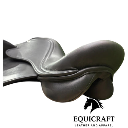 Black Leather Dressage Saddle | Long Flap English Saddle