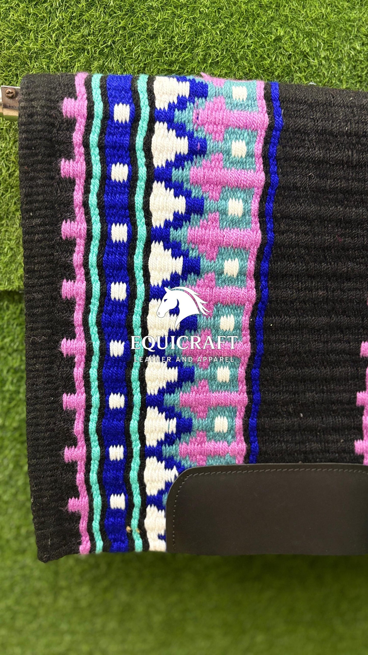 Handwoven Wool Saddle Blanket | Western Show Pad, Horse Tack