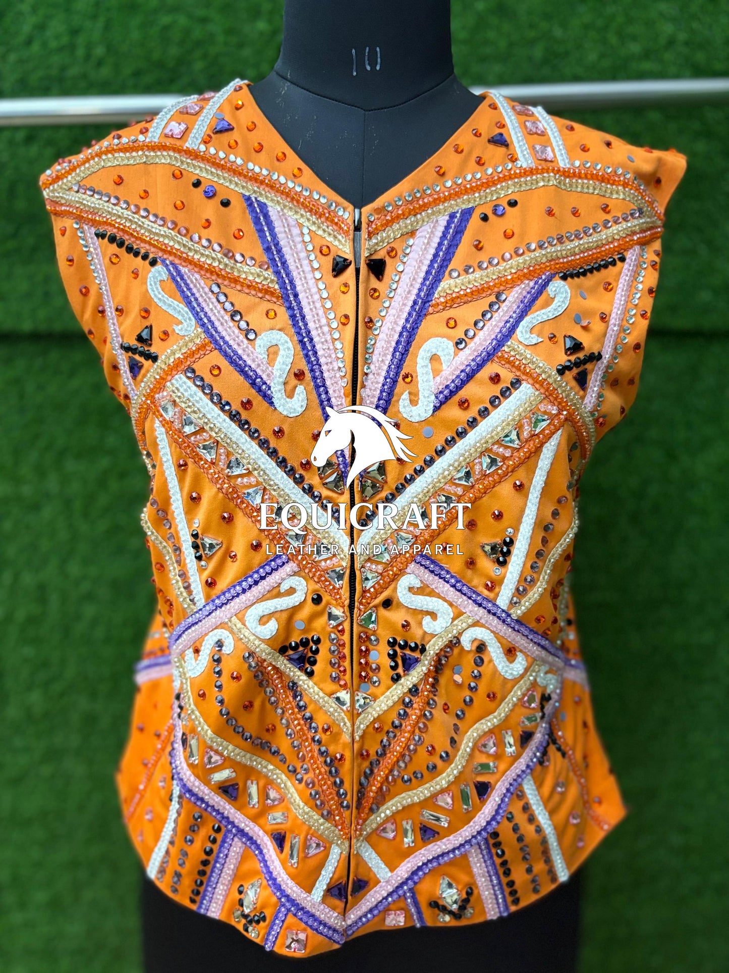 Western Show Vest | Hand-Embellished Crystal Competition Vest | Showmanship Apparel (All Sizes)