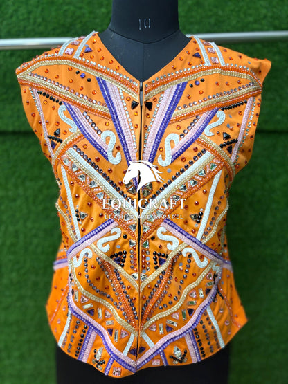 Western Show Vest | Hand-Embellished Crystal Competition Vest | Showmanship Apparel (All Sizes)