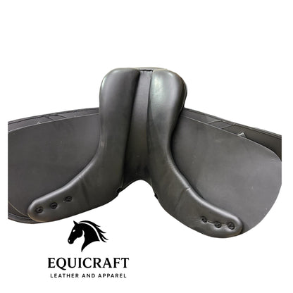 Black Leather Dressage Saddle | Long Flap English Saddle