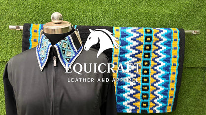 Western Show Set | Crystal Shirt + Handwoven Wool Saddle Blanket | Competition Horse Tack