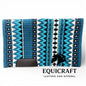 Western Show Saddle Pad | Steel Blue Turquoise Black White Wool Blanket | Hand-Woven Southwestern Horse Saddle Pad | Trail Pad 34X42