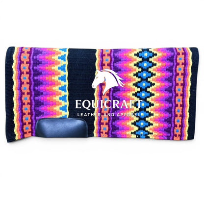 Purple Orange Wool Western Saddle Pad –Horse Blanket Barrel Racing Rodeo Tack Show Pad |