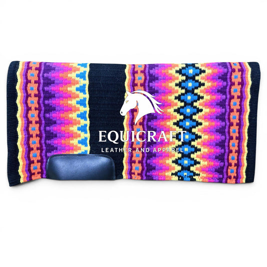 Purple Orange Wool Western Saddle Pad –Horse Blanket Barrel Racing Rodeo Tack Show Pad |