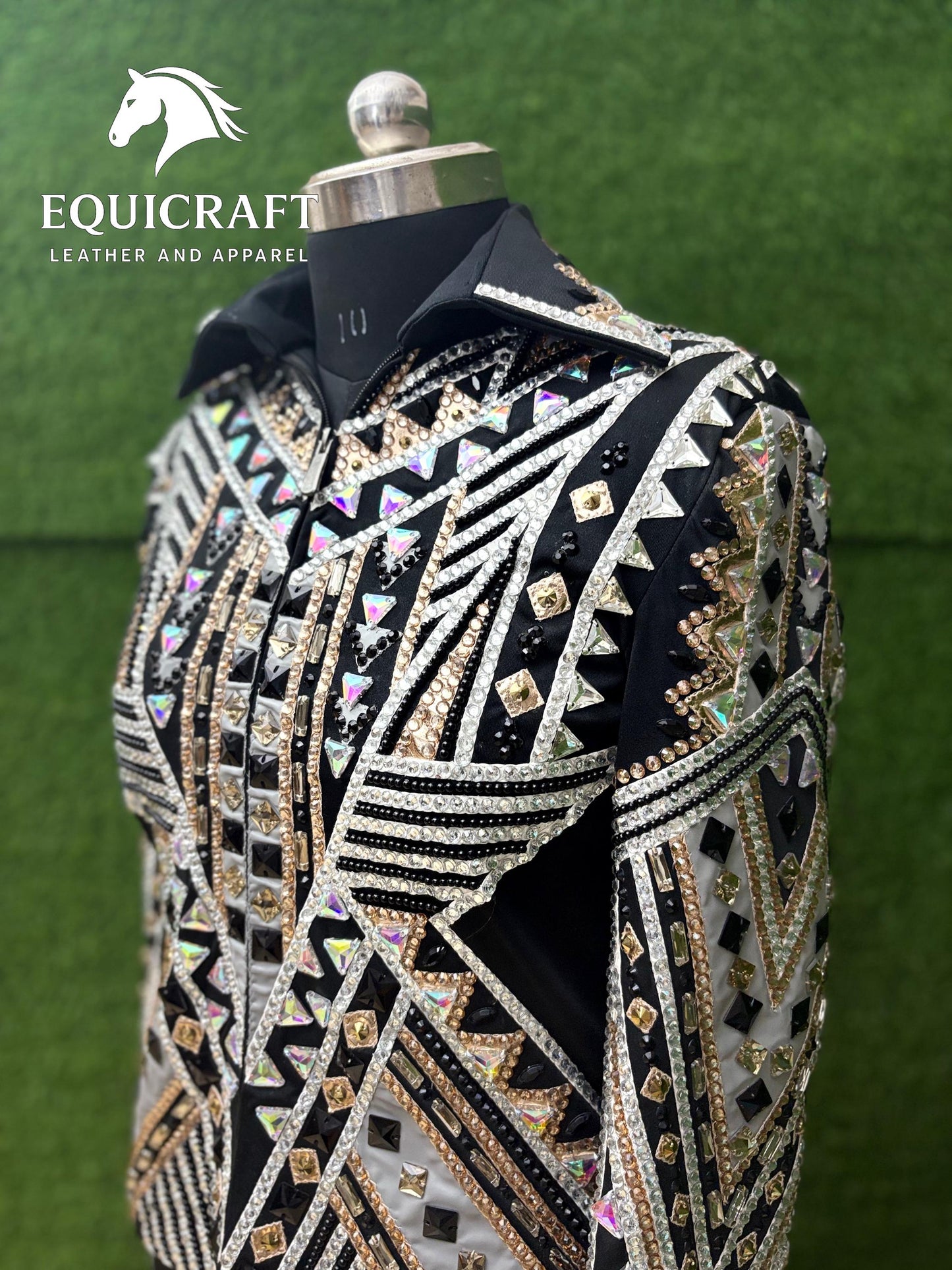 Western Showmanship Jacket | Hand-Embellished Crystal Riding Jacket | Competition Show Apparel (All Sizes)