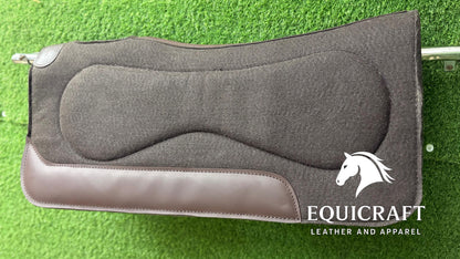 18 MM Brown Woollen  Felt Saddle Pad with Hand-Carved Leather | Western Riding Pad | 30X30" & 32X32"