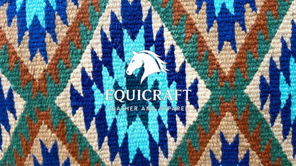 Western Ranch Saddle Blanket | NZ Wool Handwoven Pad | Customizable Horse Tack SIZE 32X32