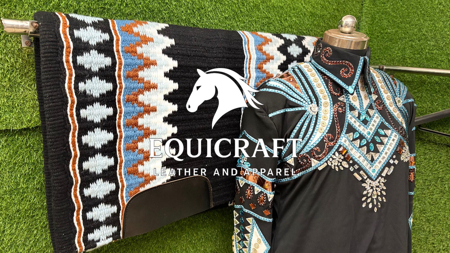 Western Showmanship Combo | Crystal Jacket & Handwoven Wool Blanket | Competition Horse Show Set