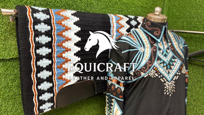 Western Showmanship Combo | Crystal Jacket & Handwoven Wool Blanket | Competition Horse Show Set