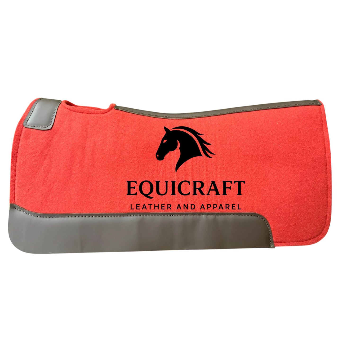 18 MM Red Woollen  Felt Saddle Pad with Leather | Western Riding Pad | 30X30" & 32X32"