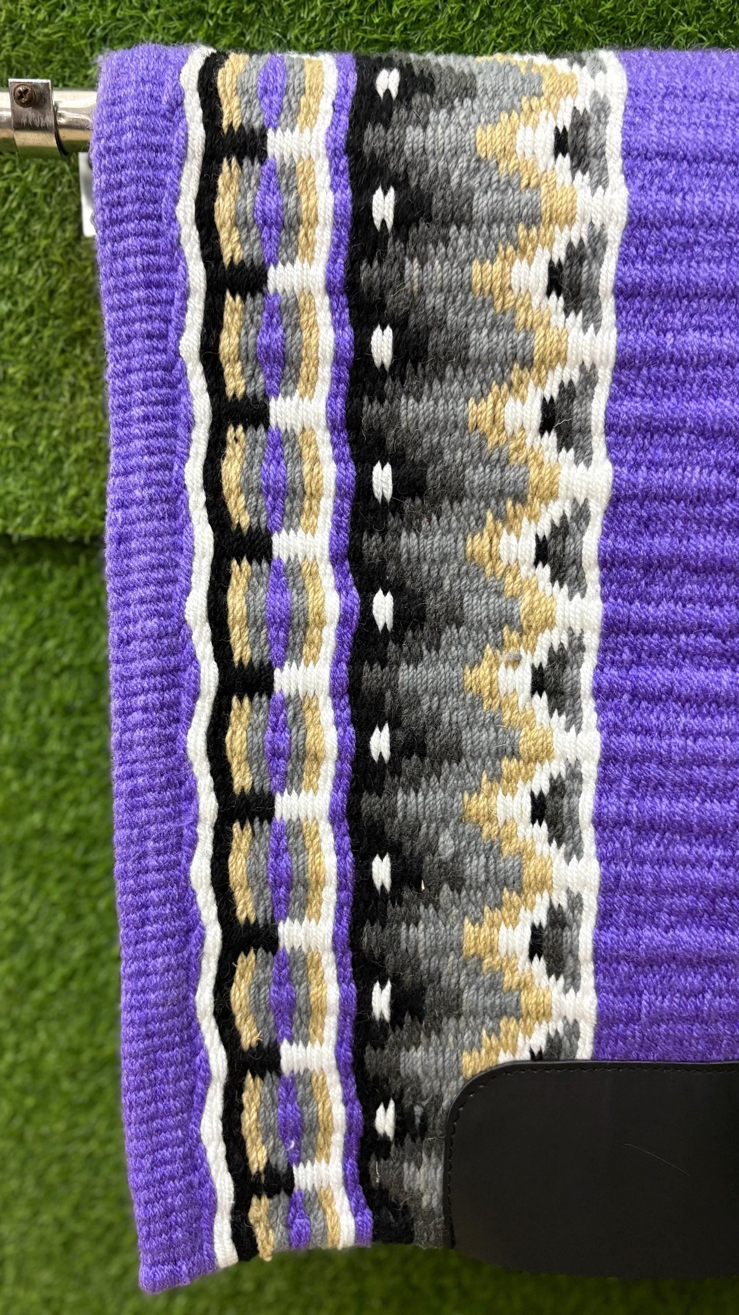 Handmade Western Saddle Pad | Purple Grey Saddle Blanket | Aztec Wool Horse Pad | Southwest Show Pad | Horse Tack Gift