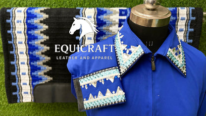 Western Showmanship Combo | Rhinestone Shirt & Handwoven Wool Blanket | Horse Show Outfit Set (All Sizes)