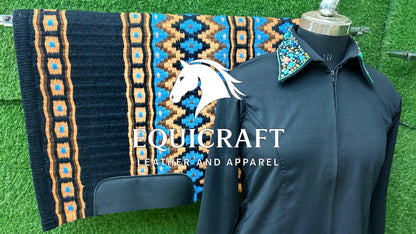 Western Show Set | Crystal Shirt + Handwoven Wool Saddle Blanket | Competition Horse Tack