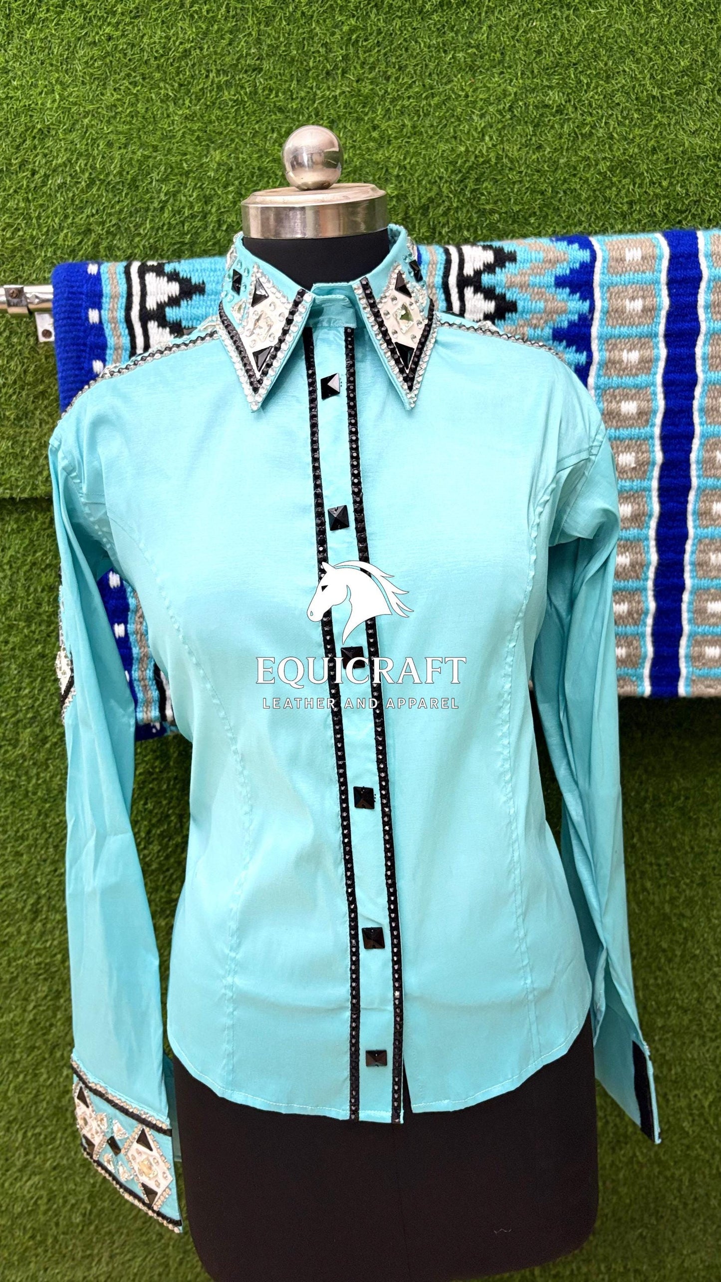 Rhinestone Show Shirt & Wool Saddle Blanket | Western Showmanship Apparel
