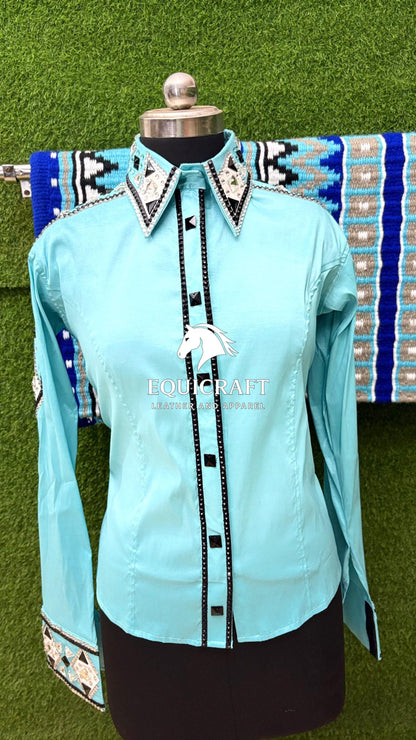 Rhinestone Show Shirt & Wool Saddle Blanket | Western Showmanship Apparel