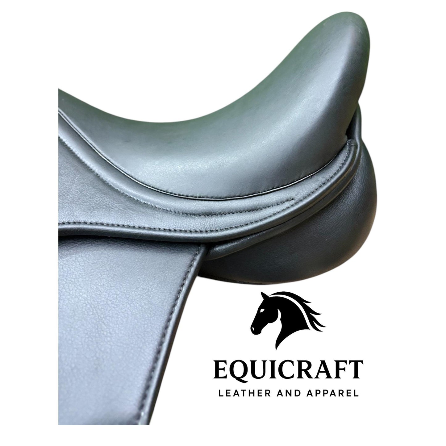 Black Leather Dressage Saddle | Long Flap English Saddle