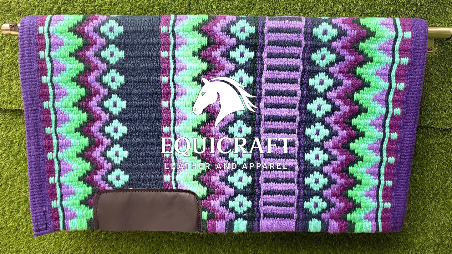 Handwoven Western Wool Saddle Blanket | Show Pad | Customizable Horse Tack