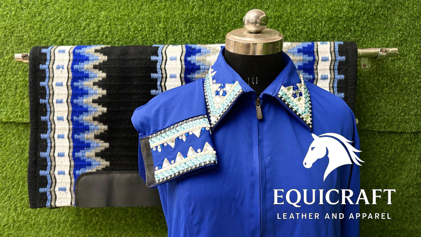 Western Showmanship Combo | Rhinestone Shirt & Handwoven Wool Blanket | Horse Show Outfit Set (All Sizes)