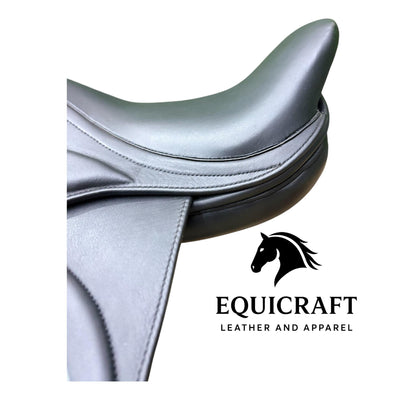 Black Leather Dressage Saddle | Long Flap English Saddle