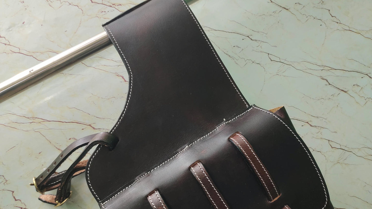 Western Saddle Bag Leather | Handmade Tooled Horse Tack | Trail Riding Gear Cowboy Style