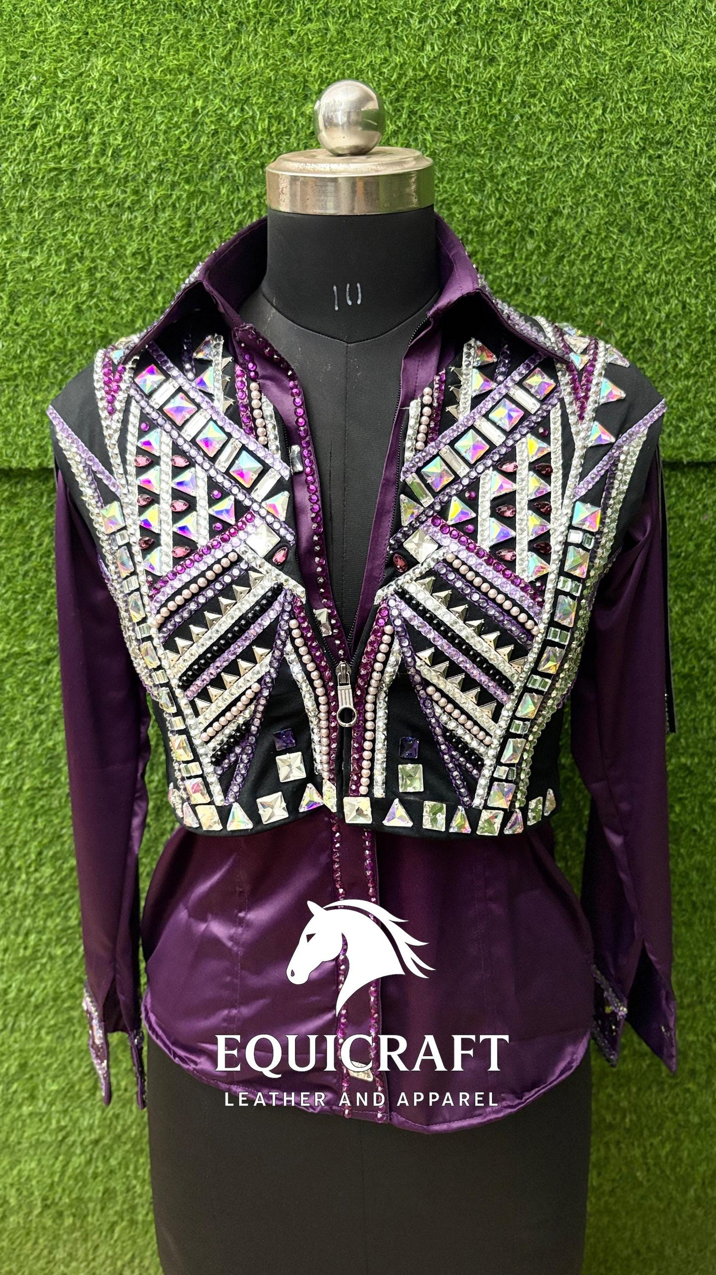 Purple Bolero + Matching Long Sleeve Shirt western show Bolero Set All sizes