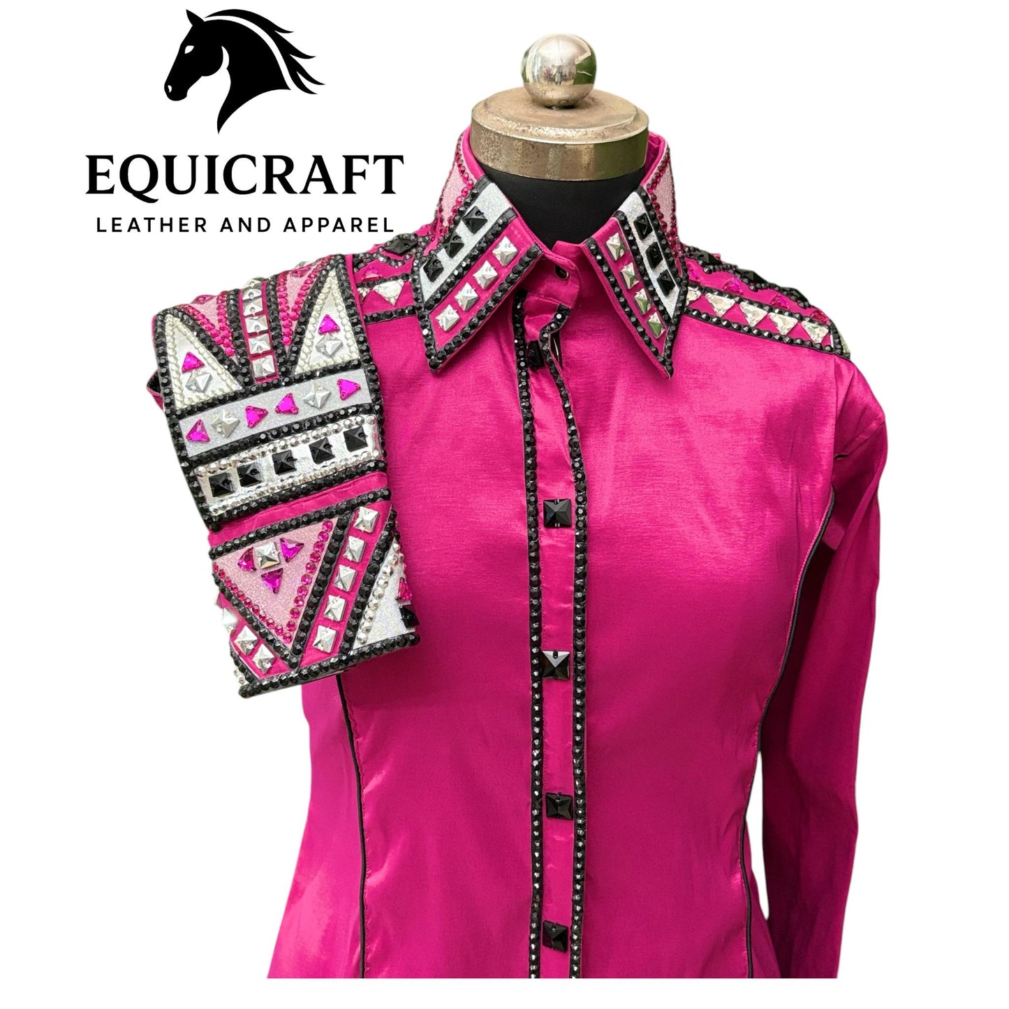 Pink Western Show Shirt | Rodeo Shirt Women | Cowgirl Show Clothing | Equestrian Apparel