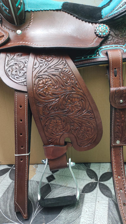 Handmade Western Leather Saddle With Tack | Trail & Barrel Racing