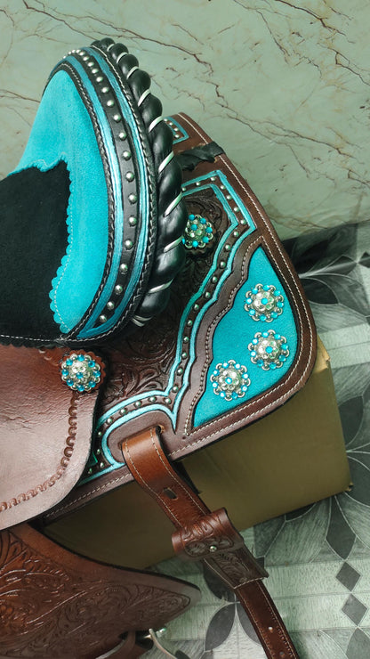 Handmade Western Leather Saddle With Tack | Trail & Barrel Racing