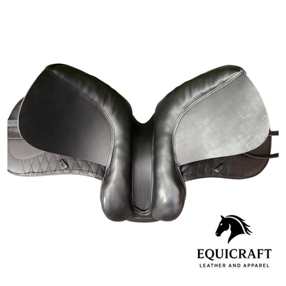 Black Leather Dressage Saddle | Long Flap English Saddle