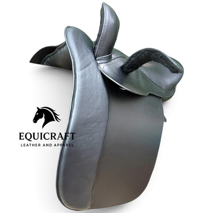 Genuine Leather Side Saddle for Women, Handmade Black Equestrian Riding Saddle, Vintage Style Horse Saddle, Traditional Leather Tack