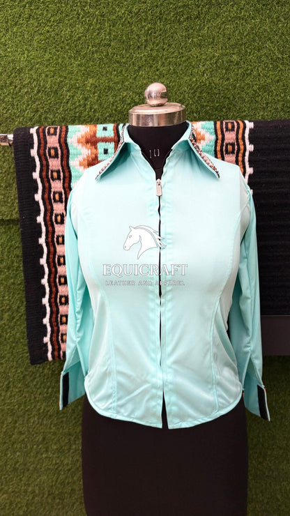 Rhinestone Western Show Shirt & Wool Saddle Blanket | Showmanship Apparel Set