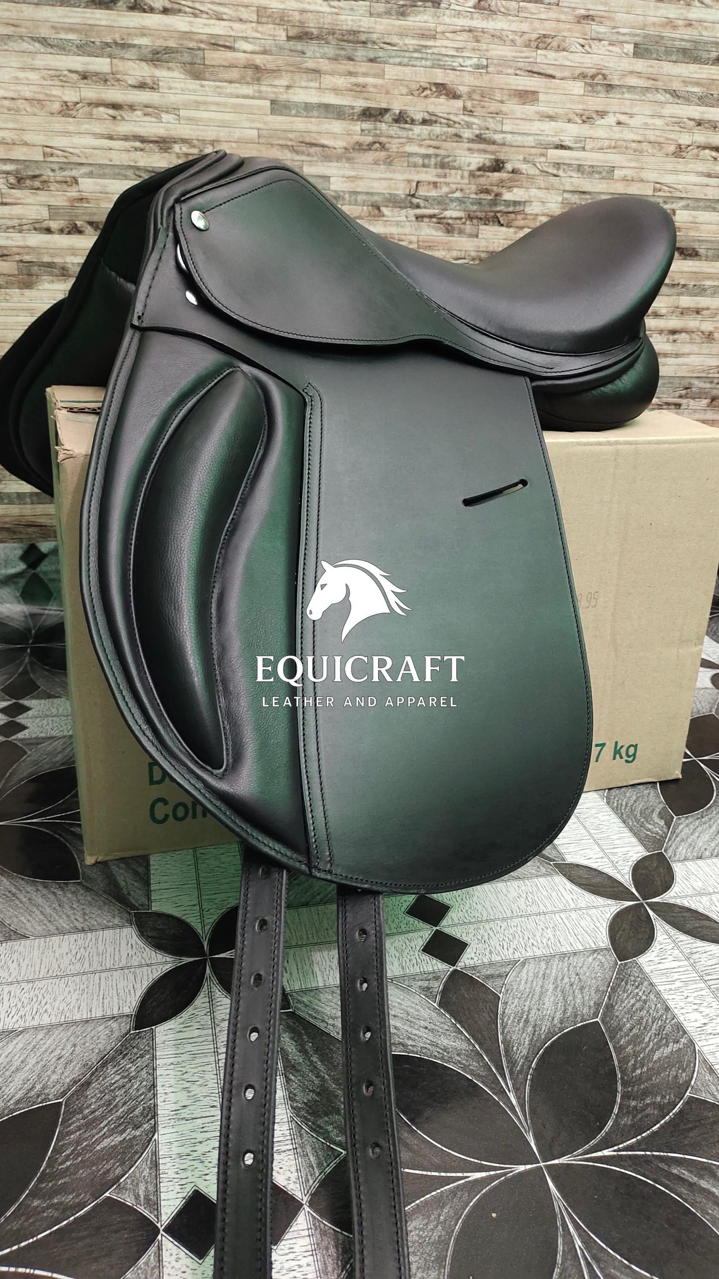 Black Leather Dressage Saddle | Long Flap English Saddle