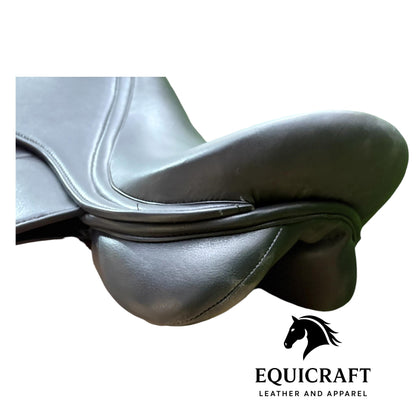 Black Leather Dressage Saddle | Long Flap English Saddle