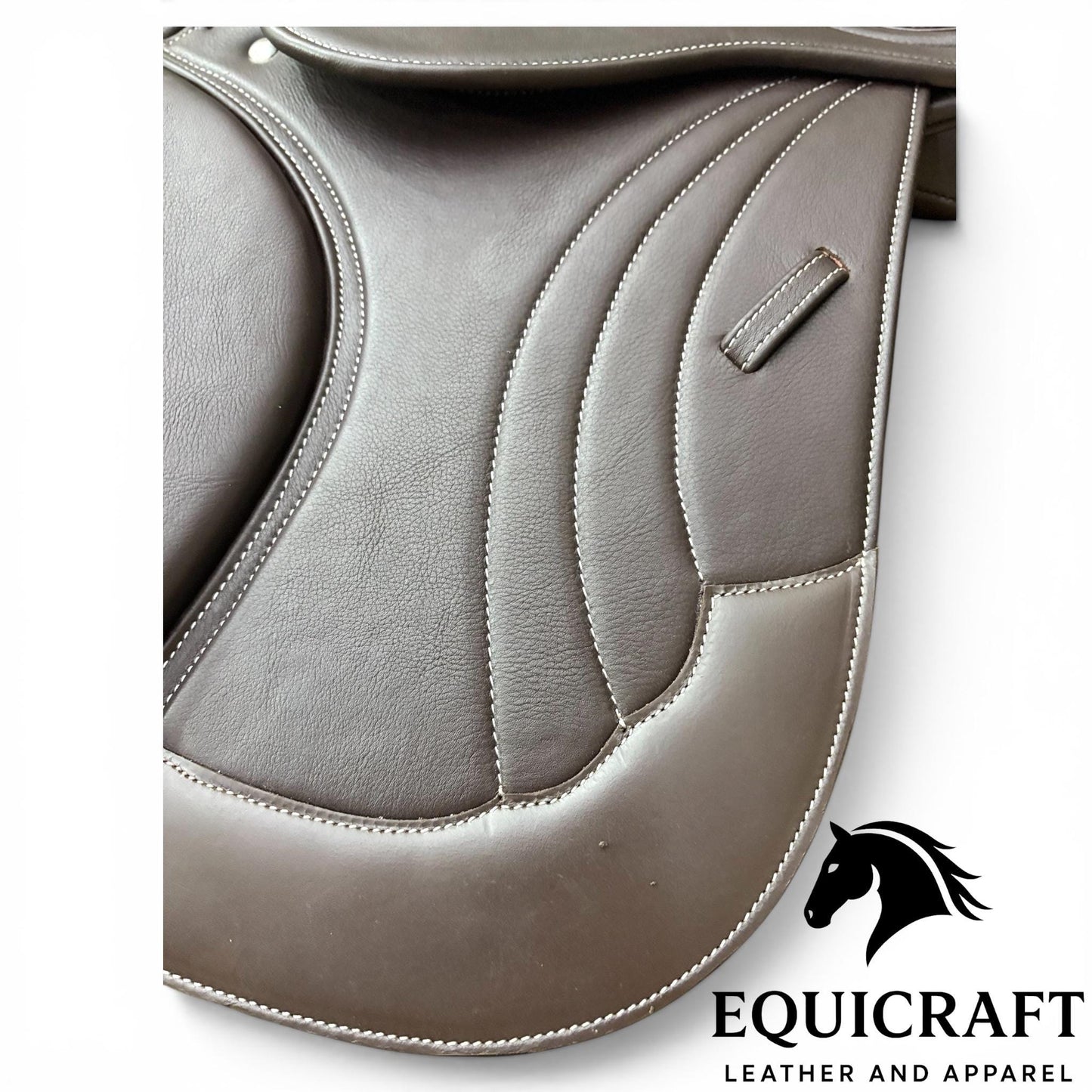 Premium Close Contact Saddle | Brown Leather English Riding Saddle for Training & Jumping