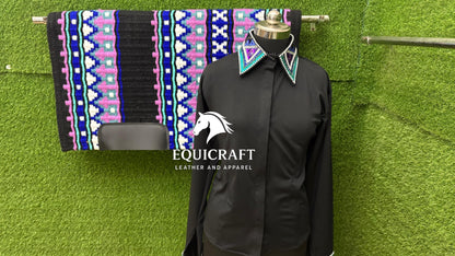Western Showmanship Set | Crystal Show Shirt with Wool Saddle Blanket | Custom Options