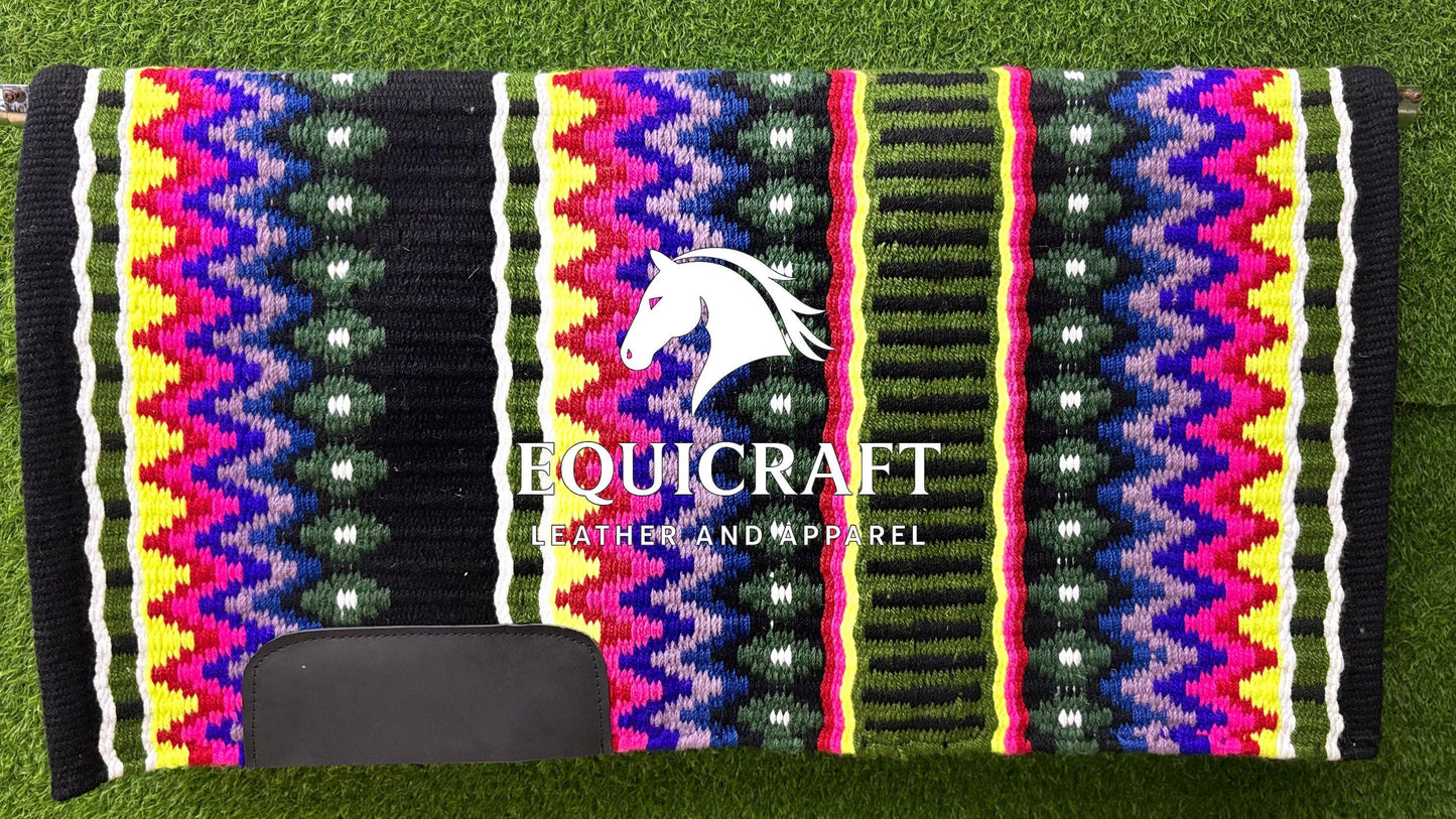 Western Wool Show Blanket | Handwoven Saddle Pad | Custom Horse Tack for Trail & Arena Riding