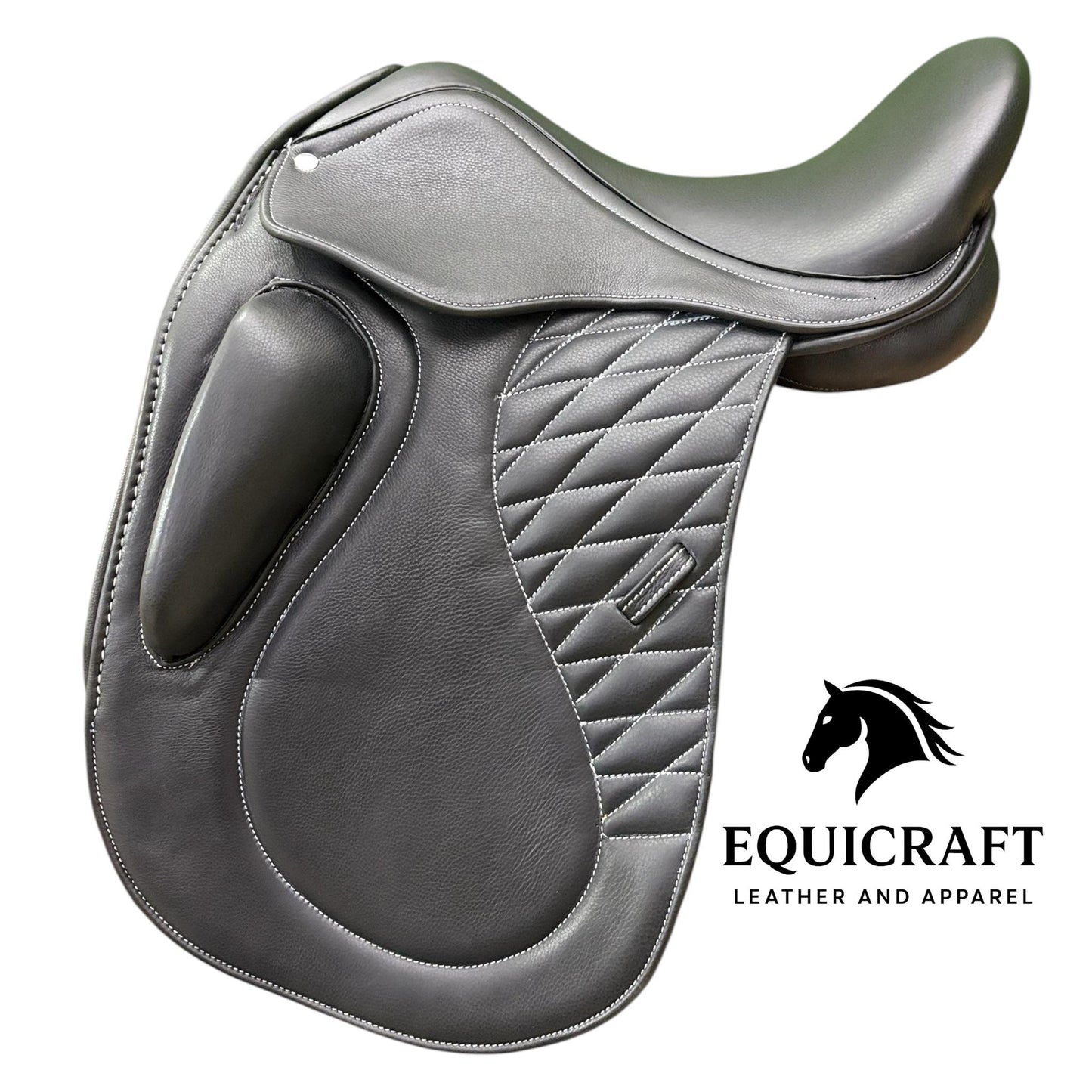 Black Leather Dressage Saddle | Long Flap English Saddle