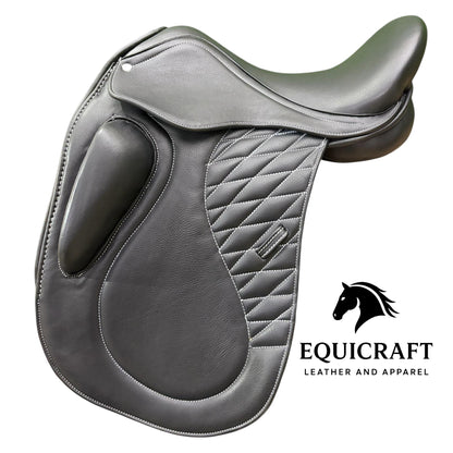 Black Leather Dressage Saddle | Long Flap English Saddle