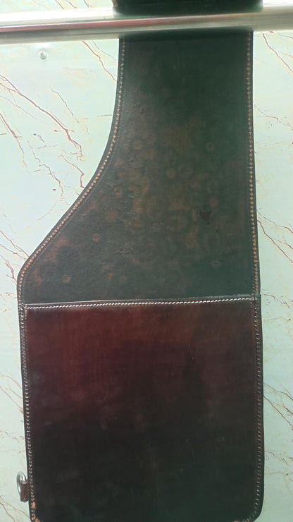 Dark Brown Floral Tooled Leather Western Saddle Bag – Full Flower Carved Horse Trail Bag | Antique Cowboy Tack