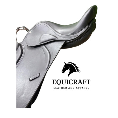 Black Leather Dressage Saddle | Long Flap English Saddle