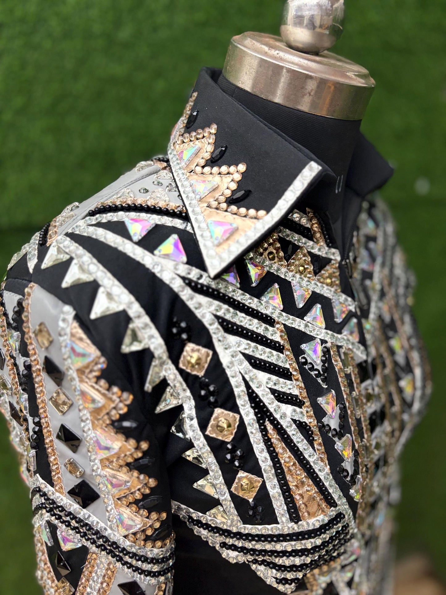 Western Showmanship Jacket | Hand-Embellished Crystal Riding Jacket | Competition Show Apparel (All Sizes)