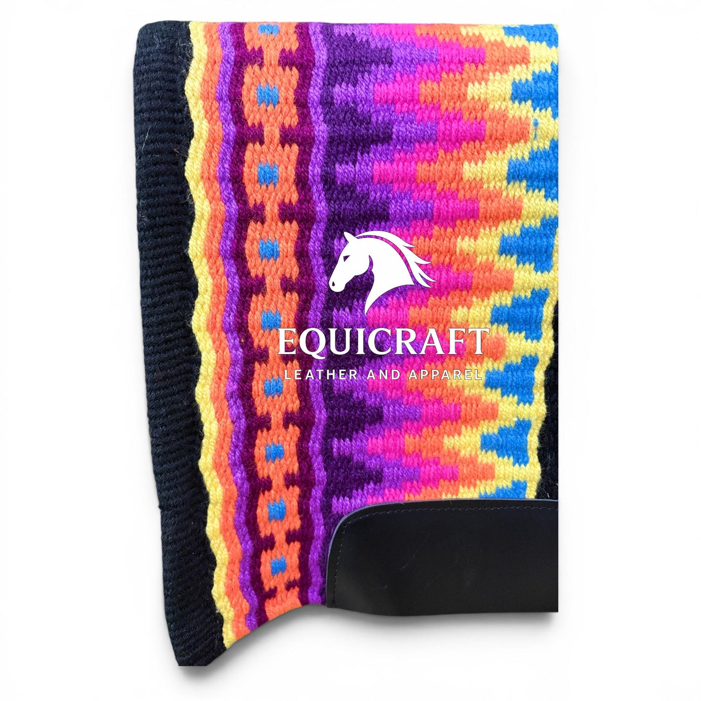 Purple Orange Wool Western Saddle Pad –Horse Blanket Barrel Racing Rodeo Tack Show Pad |