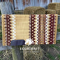 Gold Burgundy Wool Western Saddle Pad – Aztec Zigzag Show Pad | Horse Blanket Barrel Racing Rodeo Ranch Tack SIZE 36X40