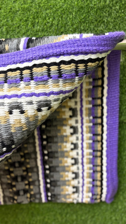 Handmade Western Saddle Pad | Purple Grey Saddle Blanket | Aztec Wool Horse Pad | Southwest Show Pad | Horse Tack Gift