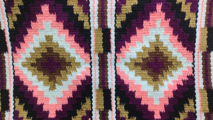 Purple Pink Wool Western Saddle Blanket  Horse Pad Rodeo Ranch Tack Diamond Show Blanket |
