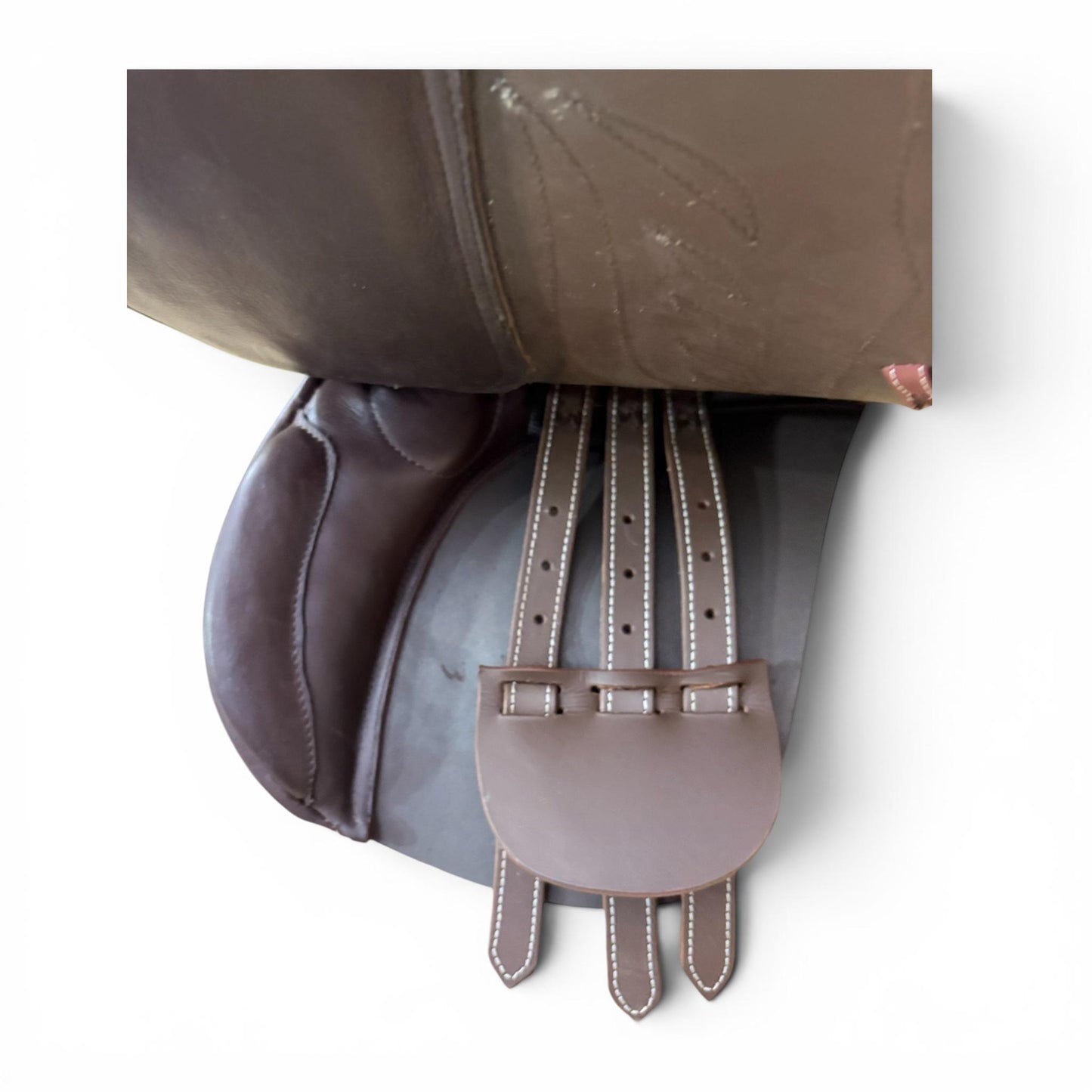 Double tone Premium Close Contact Saddle | Brown Leather English Riding Saddle for Training & Jumping